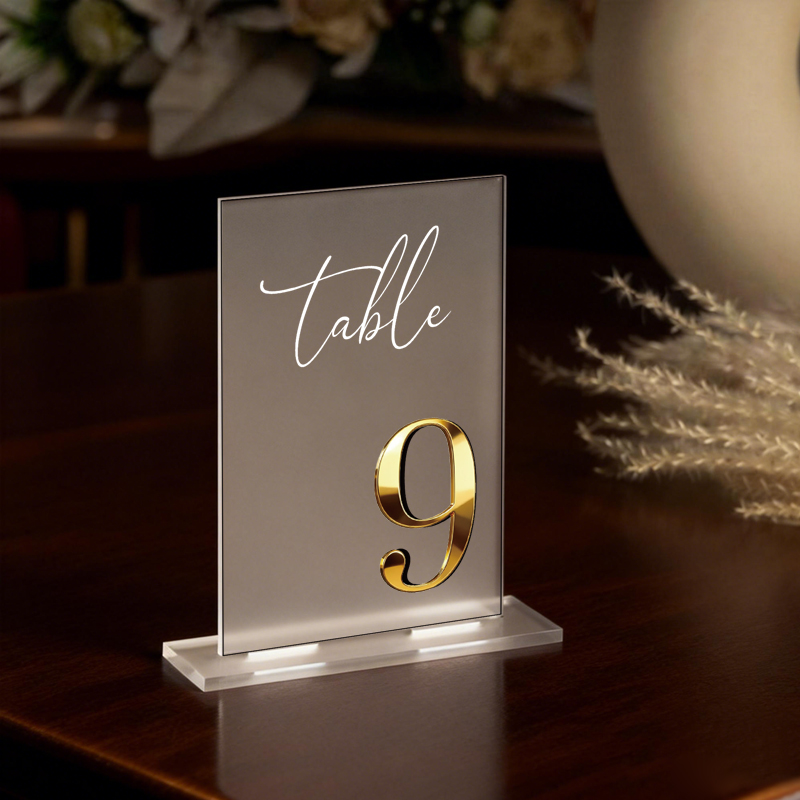 Table Number Gold - 아크릴 테이블 넘버 웨딩 테이블 넘버
