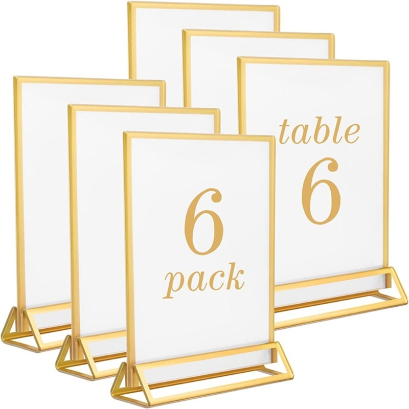 Table Number Gold - 투명 아크릴 웨딩 테이블 번호 스탠드,