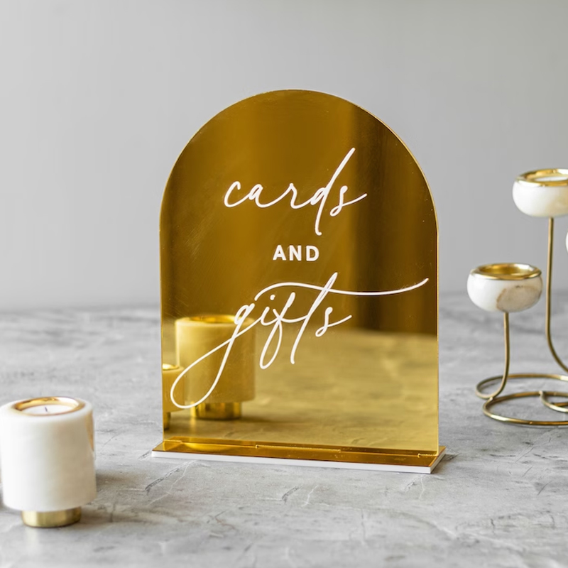 Table Number Gold - 웨딩 사인 4 세트, 사랑 메모리