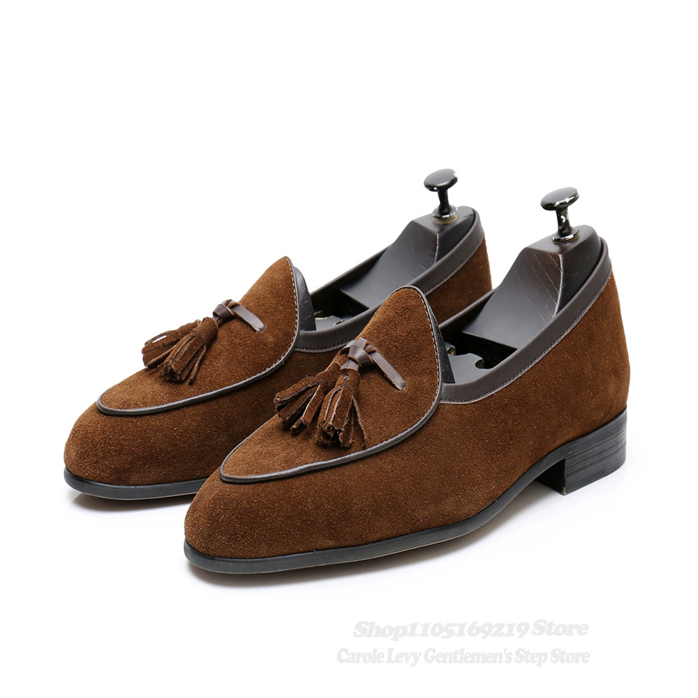 태슬 장식 남성 로퍼 네이비 블루 캐주얼 슬립온 플랫  - Wedding Dress Supply 리뷰 및 가격