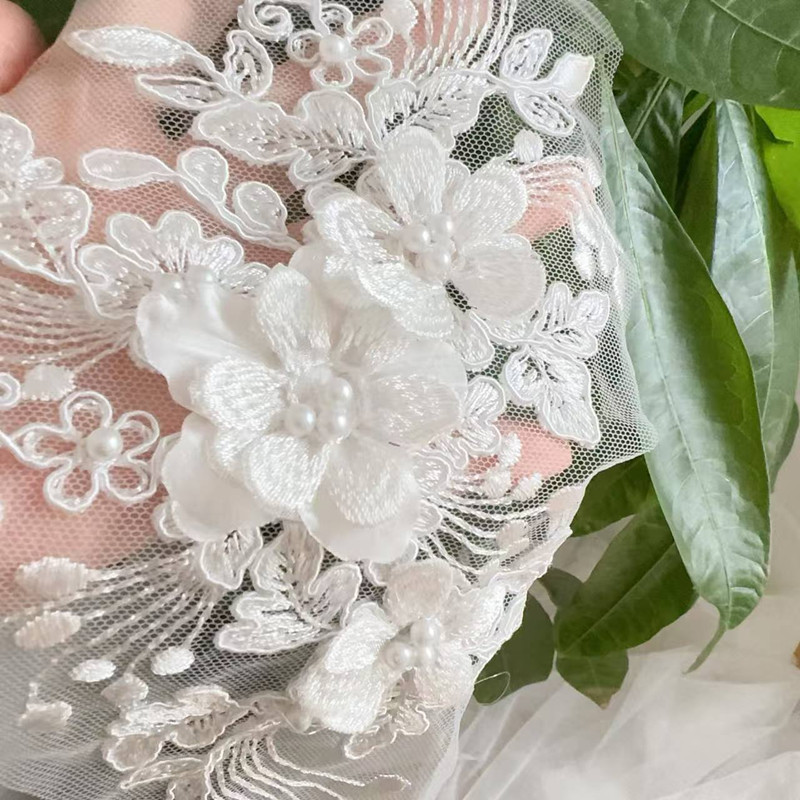 2PCS=1쌍, 로프 자수 진주 레이스 3D 미러 플라 - Wedding Dress Supply 리뷰 및 가격