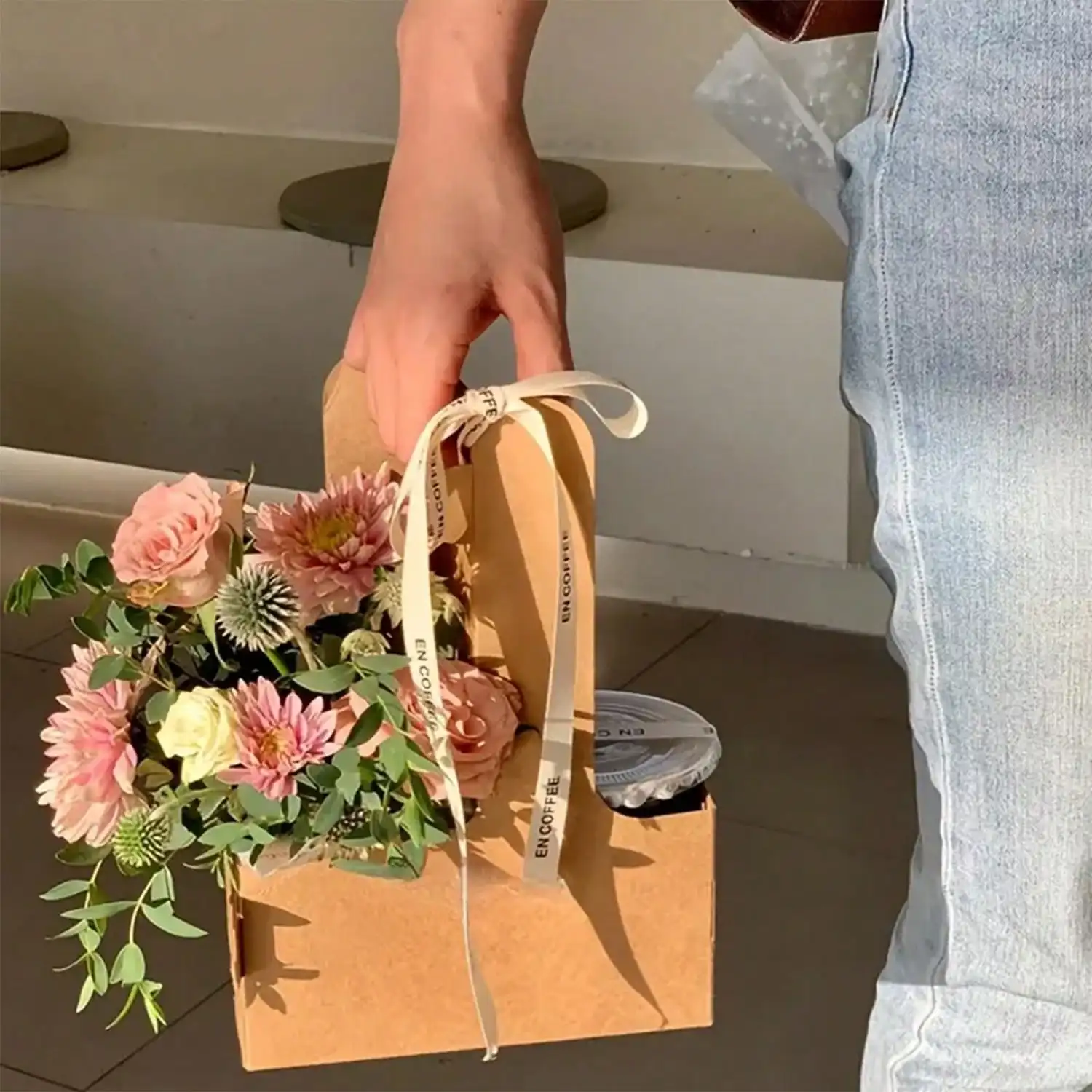 크래프트 종이 꽃 꽃다발 선물 가방 종이 재료, 꽃 포 - Wedding Hampers 리뷰 및 가격