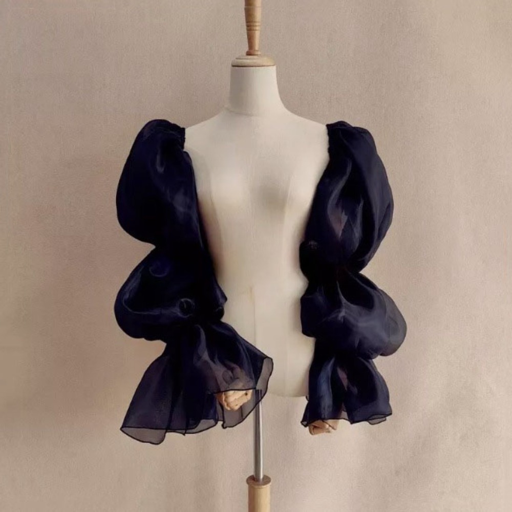 우아한 퍼프 웨딩 암 슬리브 이브닝 드레스 장식 러플  - Wedding Dress Supply 리뷰 및 가격