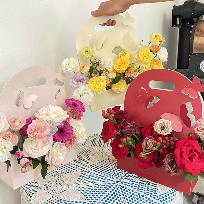 1/5/10Pcs 나비 꽃 상자 손 꽃 바구니 종이 꽃 - Wedding Hampers 리뷰 및 가격