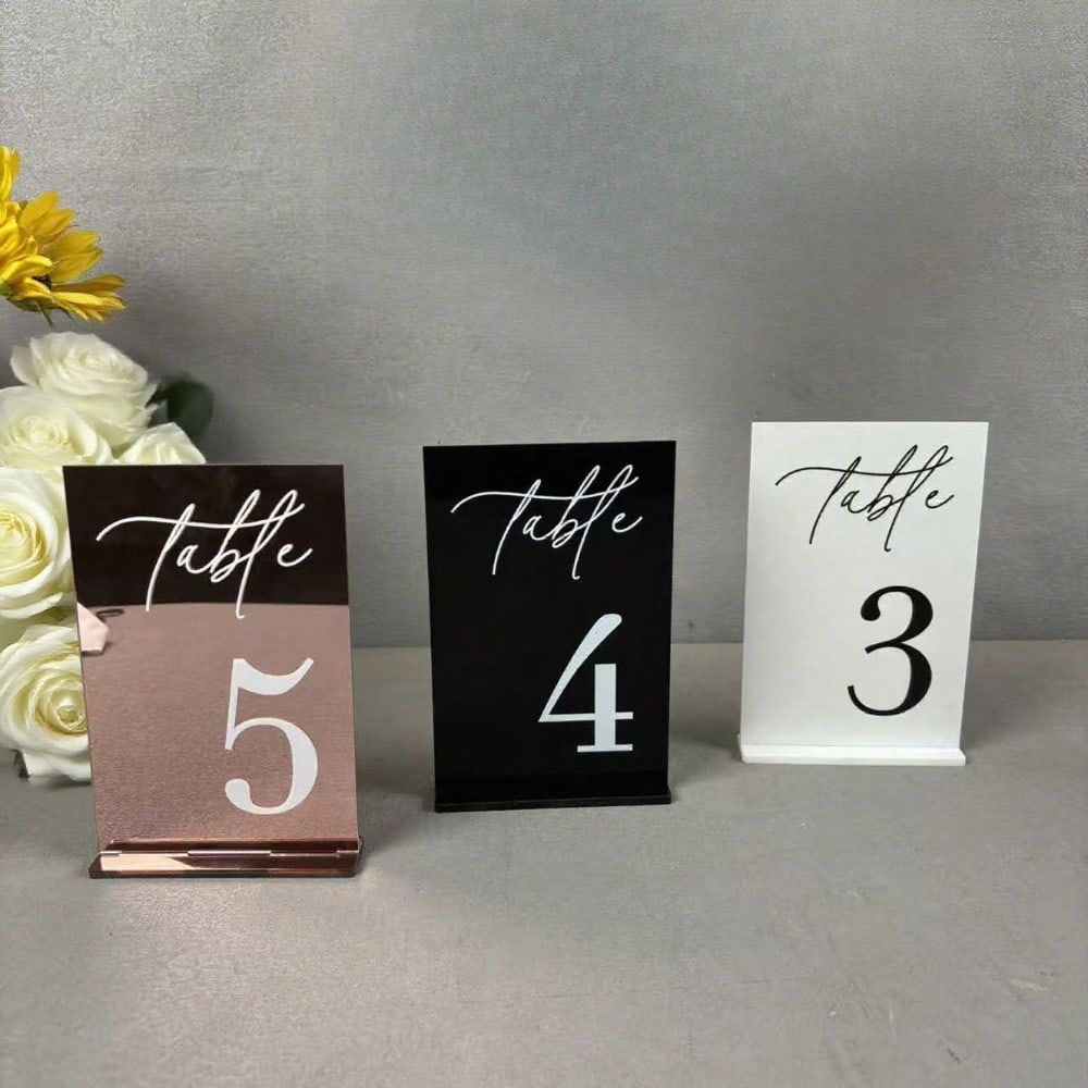 골드 아크릴 미러 숫자 테이블 표지판, 12*18CM  - Table Number Gold 리뷰 및 가격